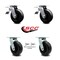 Service Caster 6 Inch Polyolefin Caster Set with Ball Bearings 2 Brakes 2 Swivel Locks SCC SCC-TTL30S620-POB-2-BSL-2 - alternate 7